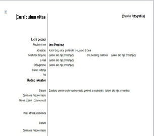 curriculum vitae srpski obrazac curriculum vitae srpski obrazac